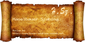 Haselbauer Szabina névjegykártya